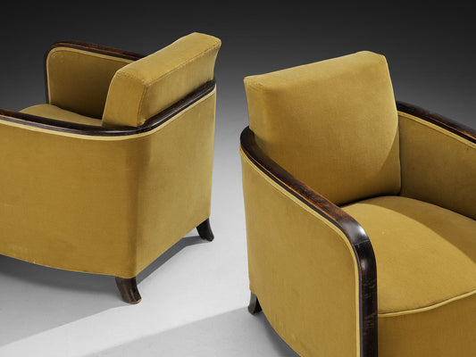 Rare Maison Soubrier Pair of Late 1920s Art Deco Armchairs