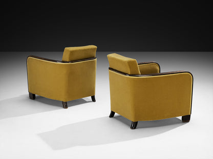 Rare Maison Soubrier Pair of Late 1920s Art Deco Armchairs