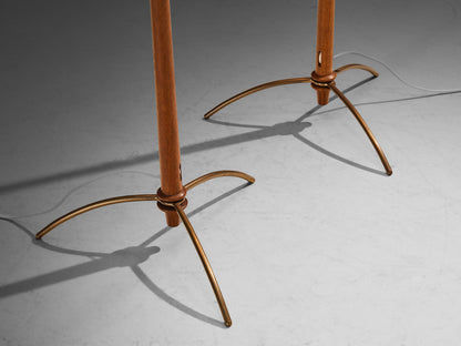 Hans-Agne Jakobsson Pair of 'G45' Floor Lamps in Teak and Cane