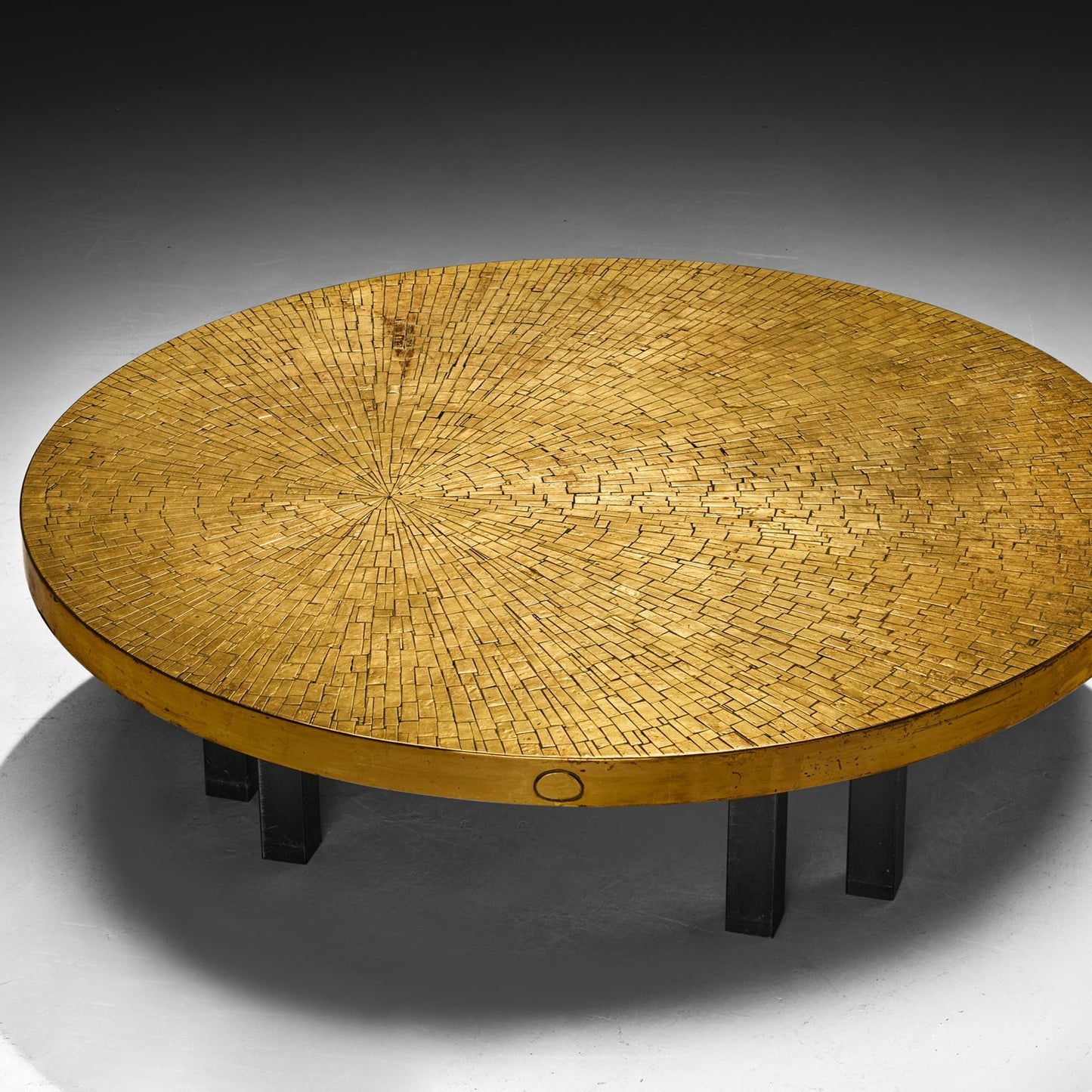Jean Claude Dresse Mosaic Coffee Table in Brass