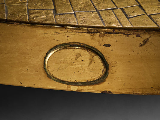Jean Claude Dresse Mosaic Coffee Table in Brass