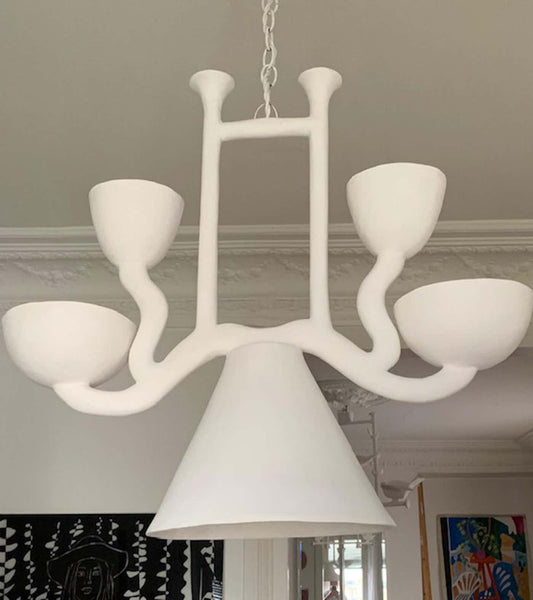 Sculpted Plaster Ceiling Light One of a kind by Demarne