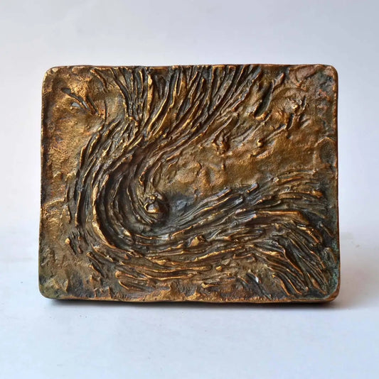 Bronze Push Pull Door Handle Wave Relief