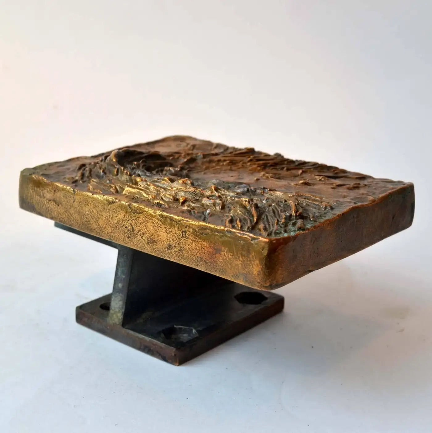Bronze Push Pull Door Handle Wave Relief