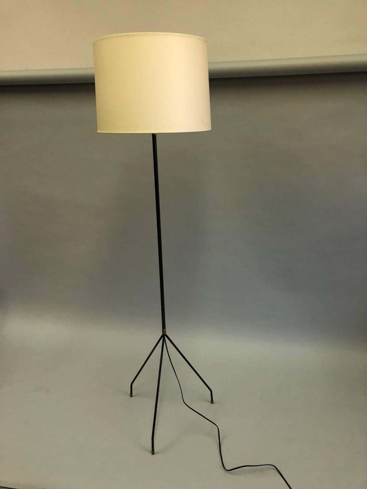 Pair of French Mid-Century Modern / Minimalist Iron Floor Lamps, Pierre Guariche