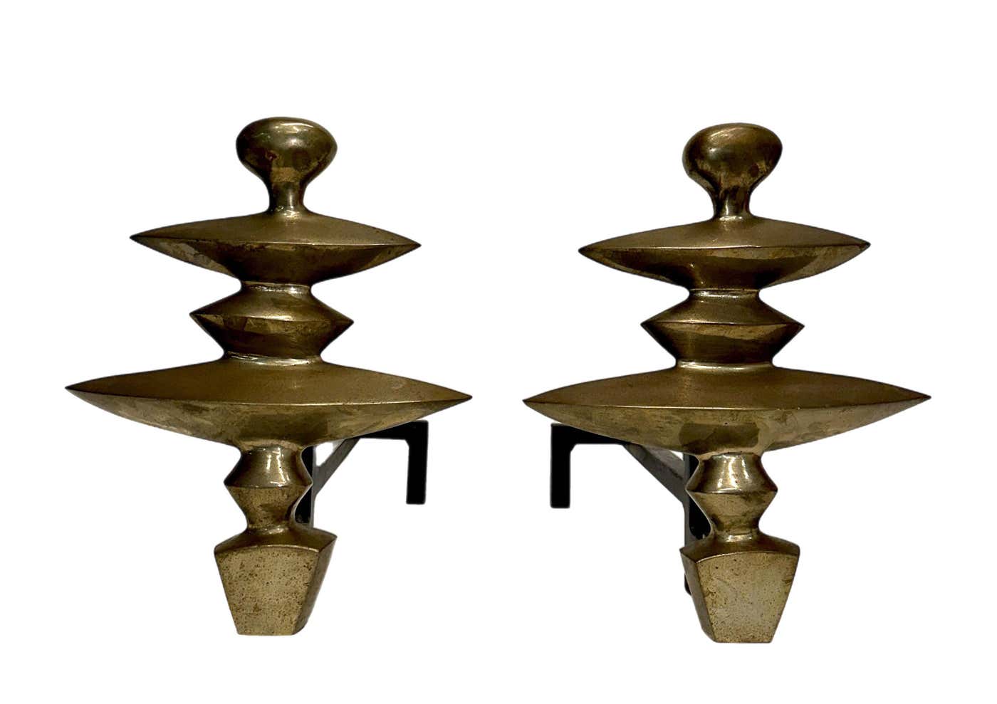 After Alberto Giacometti Bronze andirons