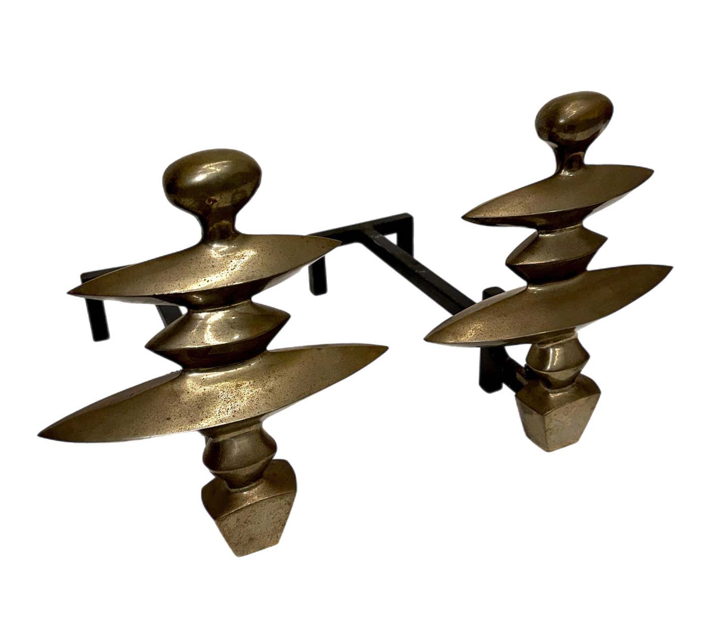 After Alberto Giacometti Bronze andirons