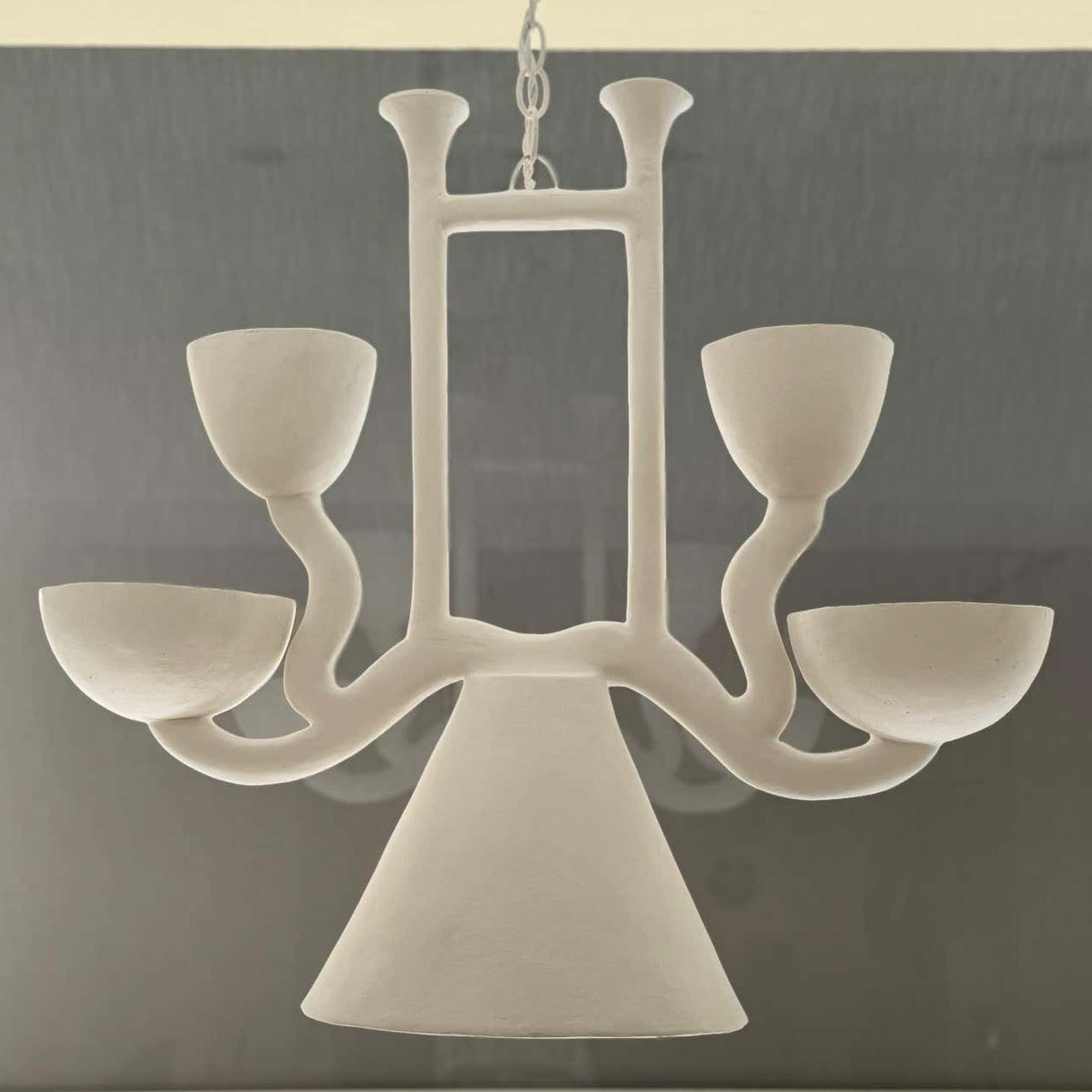 Sculpted Plaster Ceiling Light One of a kind by Demarne