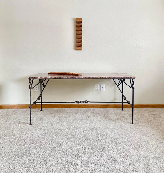 Iron Chain Marble Desk / Console Table Franz West Style