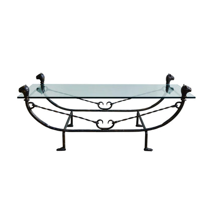 Bronze and Forged Iron Coffee Table in the Style of Diego Giacometti