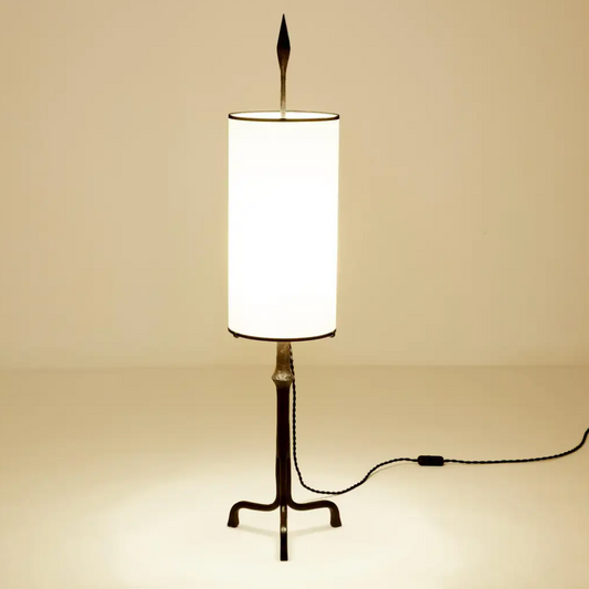 Wrought iron lamp by Francis Dewaele & Les Artisans de Marolles.