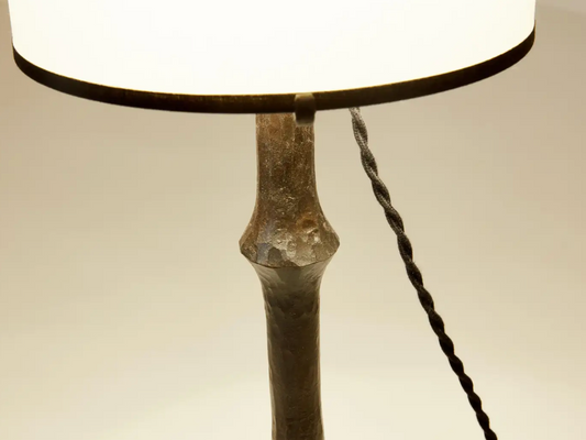 Wrought iron lamp by Francis Dewaele & Les Artisans de Marolles.