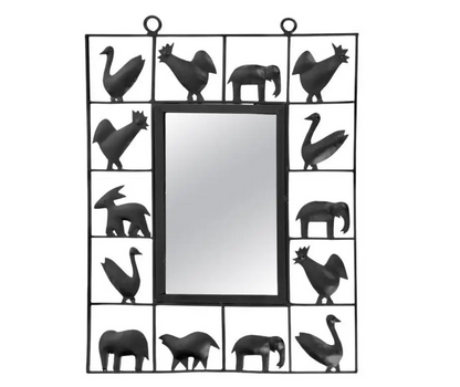 Pair of wrought iron mirrors, Atelier Marolles & Jean Touret