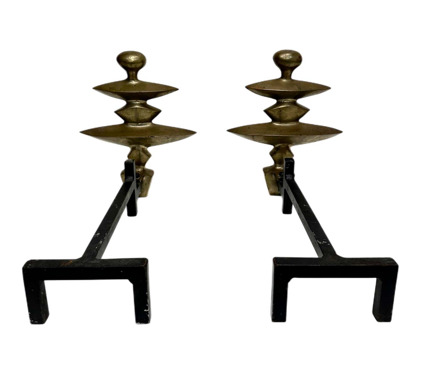 After Alberto Giacometti Bronze andirons