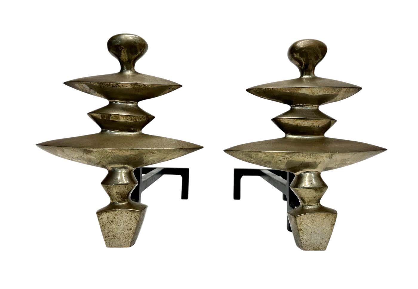 After Alberto Giacometti Bronze andirons