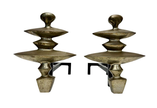 After Alberto Giacometti Bronze andirons