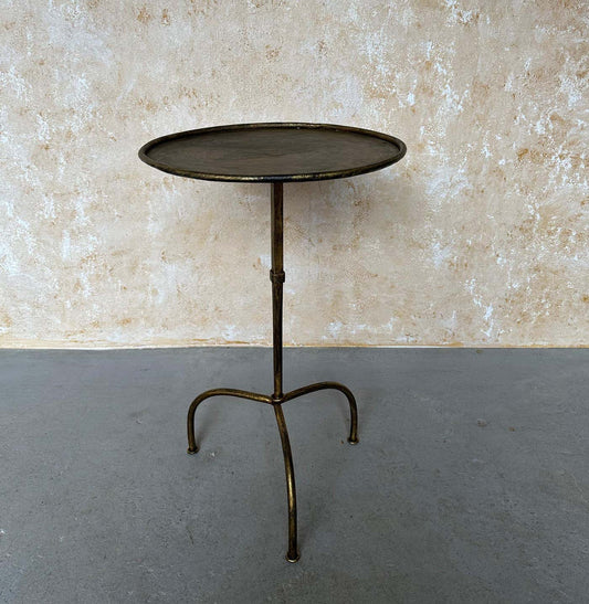 Spanish Iron Drinks Table on an Arched Tripod Base
