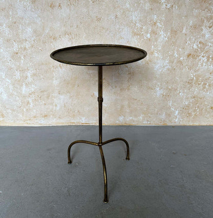 Spanish Iron Drinks Table on an Arched Tripod Base