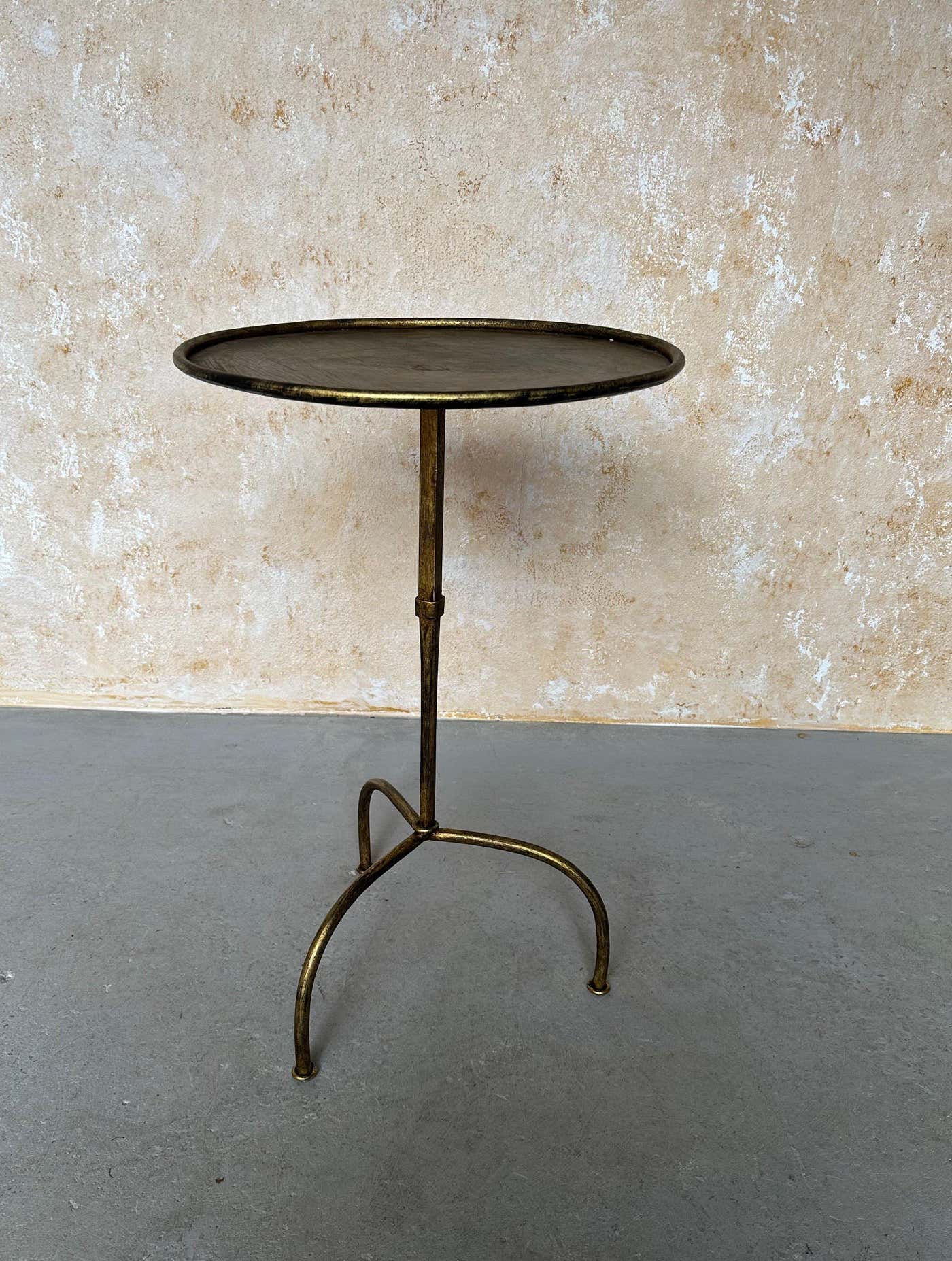 Spanish Iron Drinks Table on an Arched Tripod Base