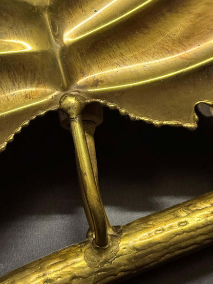 Large "Maple Branch" Bronze Wall Sconce, Italy, ca.1960s